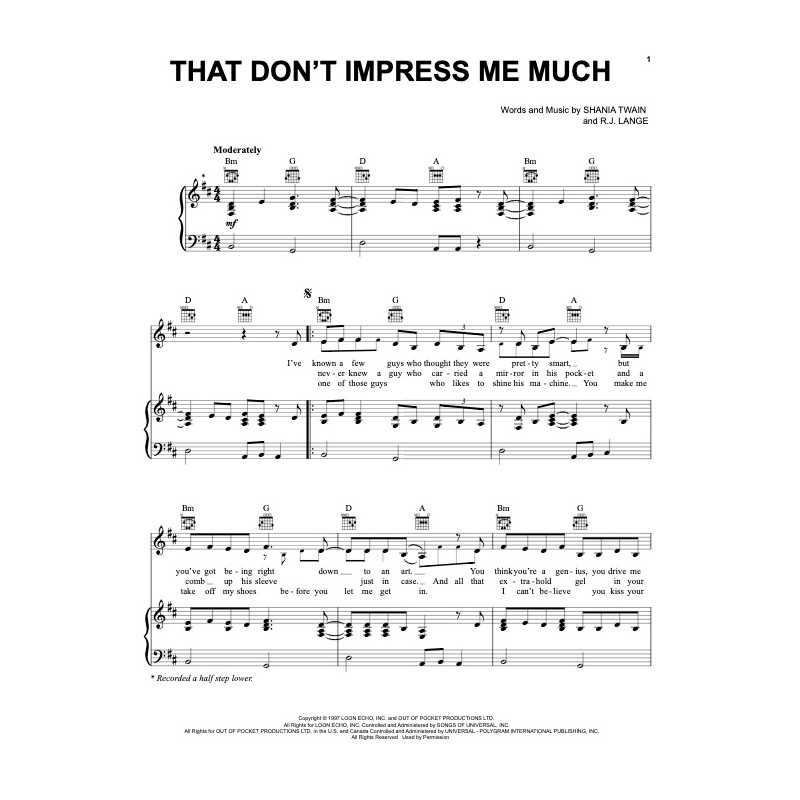 Partition THAT DON'T IMPRESS ME MUCH Shania Twain
