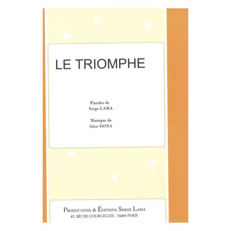 Sheet music LE TRIOMPHE Serge Lama