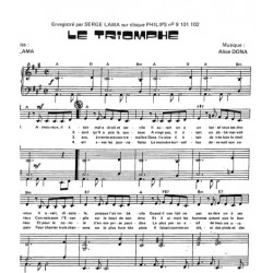 Sheet music LE TRIOMPHE Serge Lama