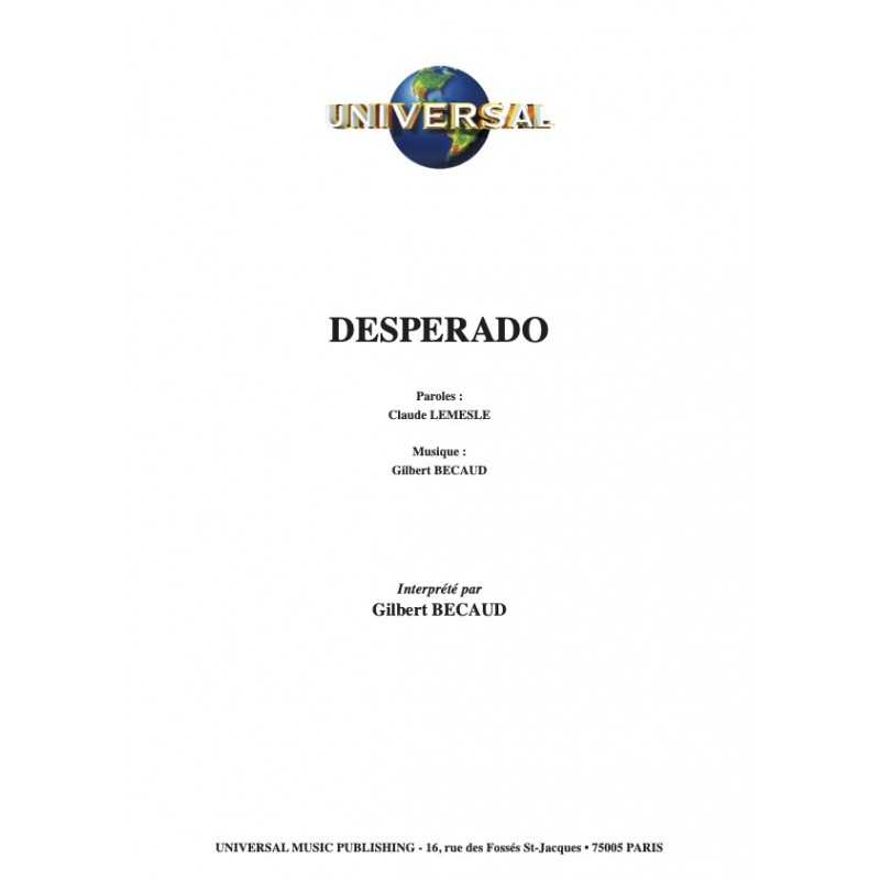 Partition DESPERADO Gilbert Bécaud