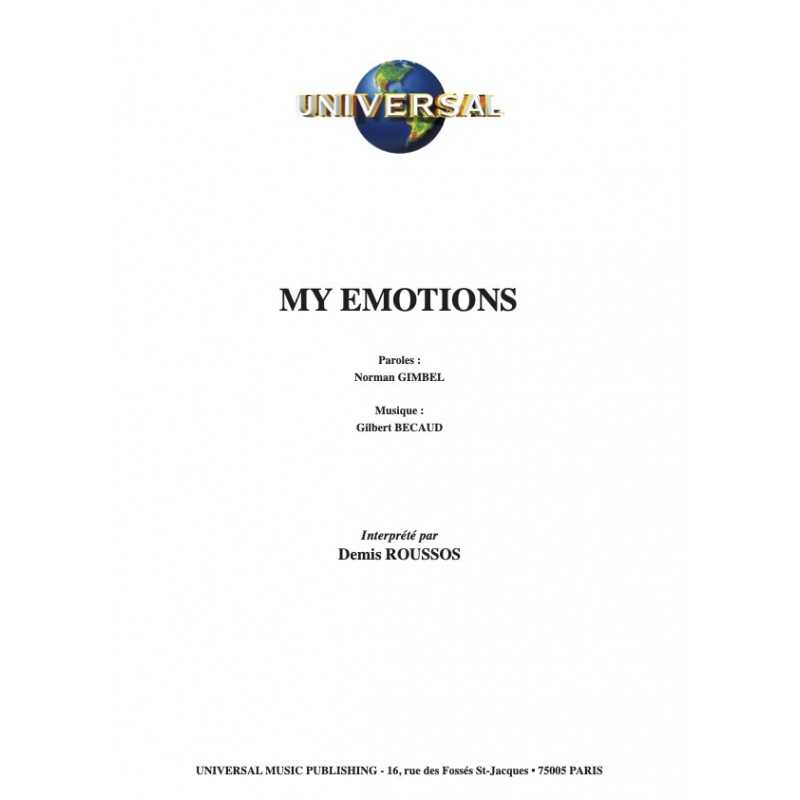 Partition MY EMOTIONS Demis Roussos