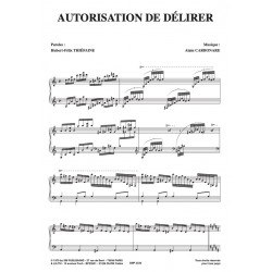 Partition AUTORISATION DE DÉLIRER Hubert Félix Thiéfaine