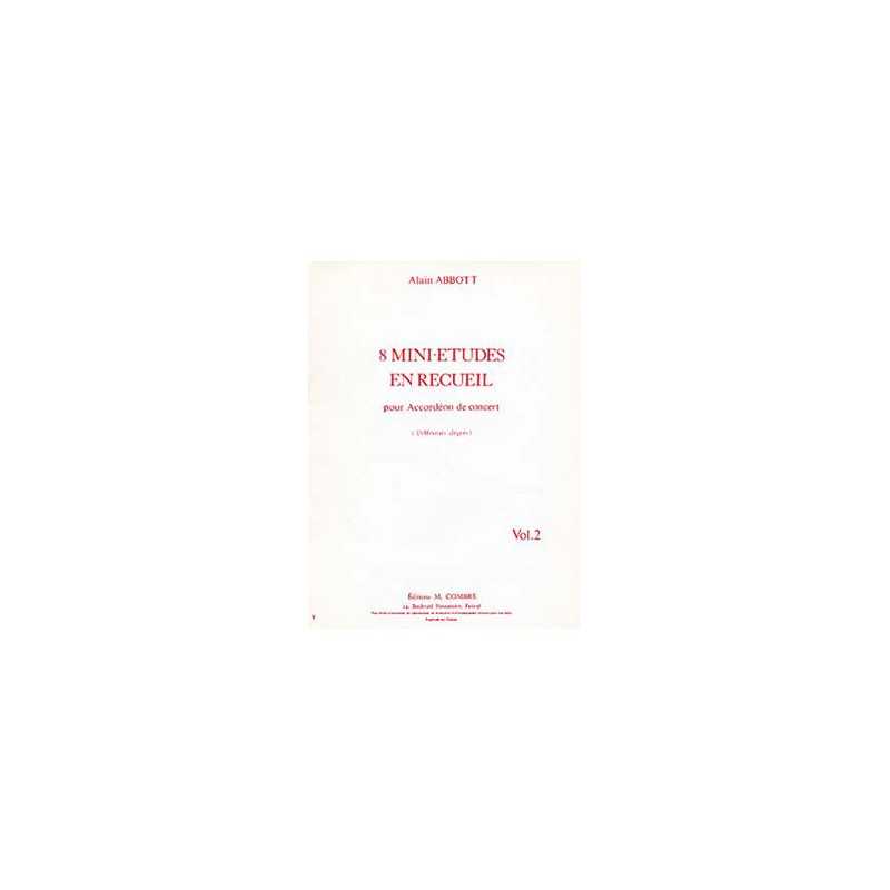 Partition 8 MINI-ÉTUDES VOL.2 (9 À 16) Alain ABBOTT