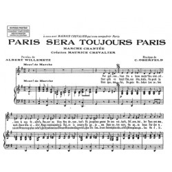 Partition PARIS SERA TOUJOURS PARIS Maurice Chevalier