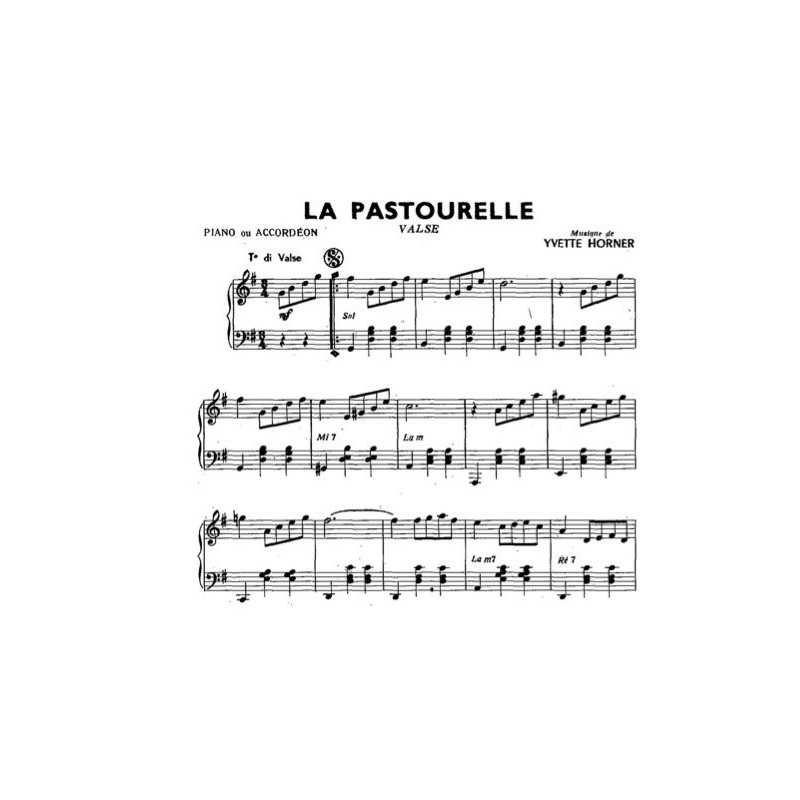 Partition LA PASTOURELLE Yvette HORNER