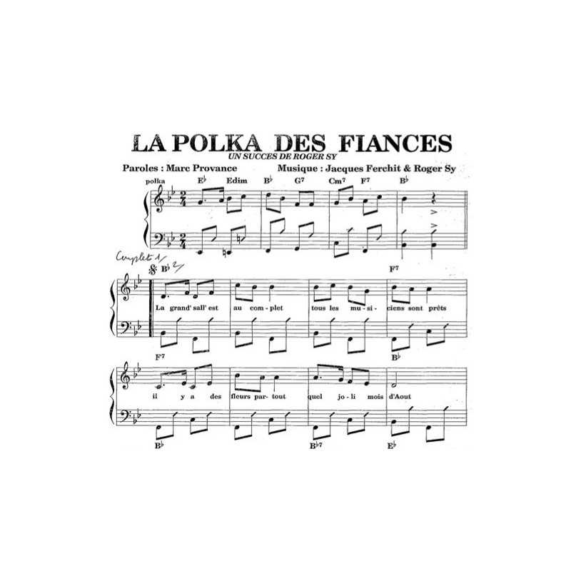 Partition LA POLKA DES FIANCÉS Roger SY