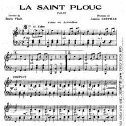 Partition LA SAINT PLOUC Les 3 Ménestrels