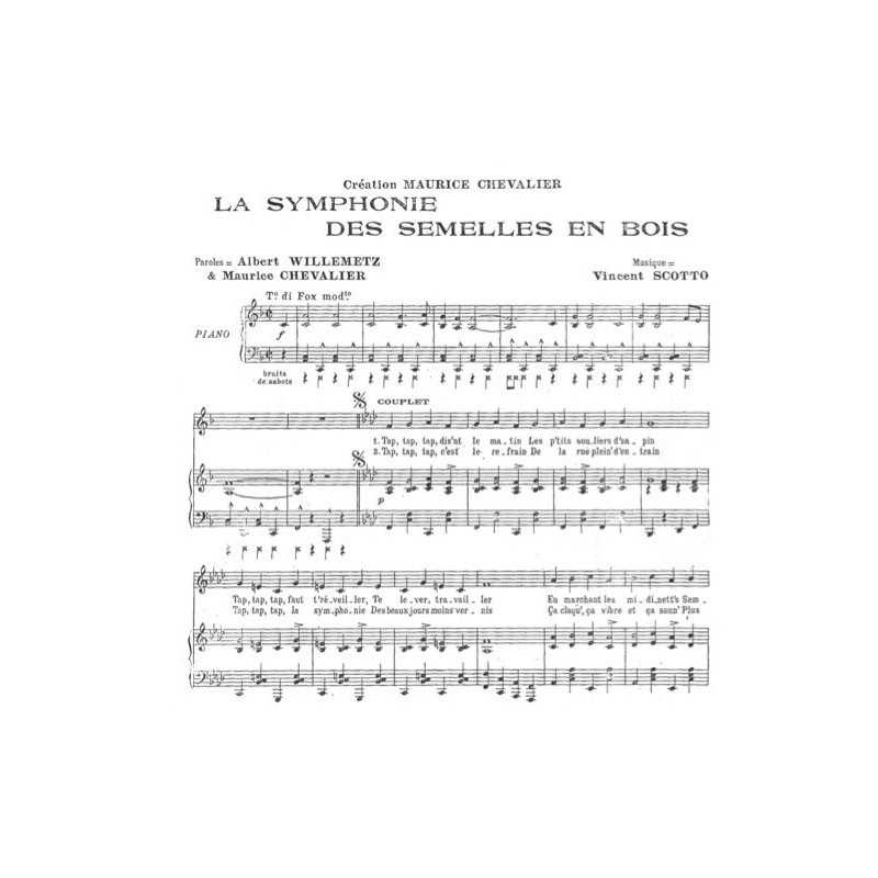 Partition LA SYMPHONIE DES SEMELLES EN BOIS Maurice CHEVALIER