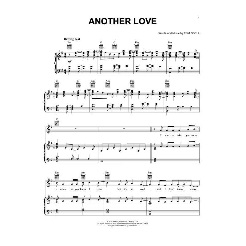 Partition ANOTHER LOVE Tom Odell