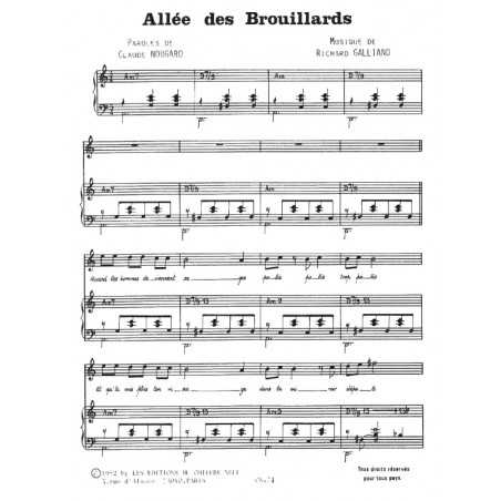 ALLÉE DES BROUILLARDS