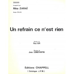 Partition UN REFRAIN CE N'EST RIEN Rika ZARAÏ