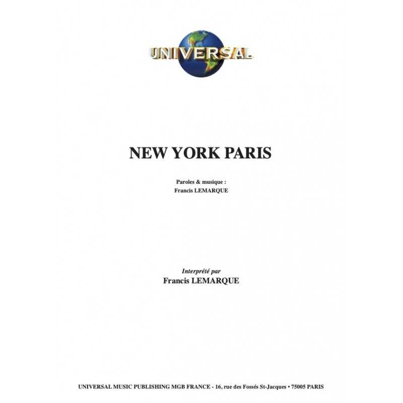 Sheet music NEW YORK PARIS Francis Lemarque