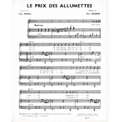 Sheet music LE PRIX DES ALLUMETTES STONE & CHARDEN