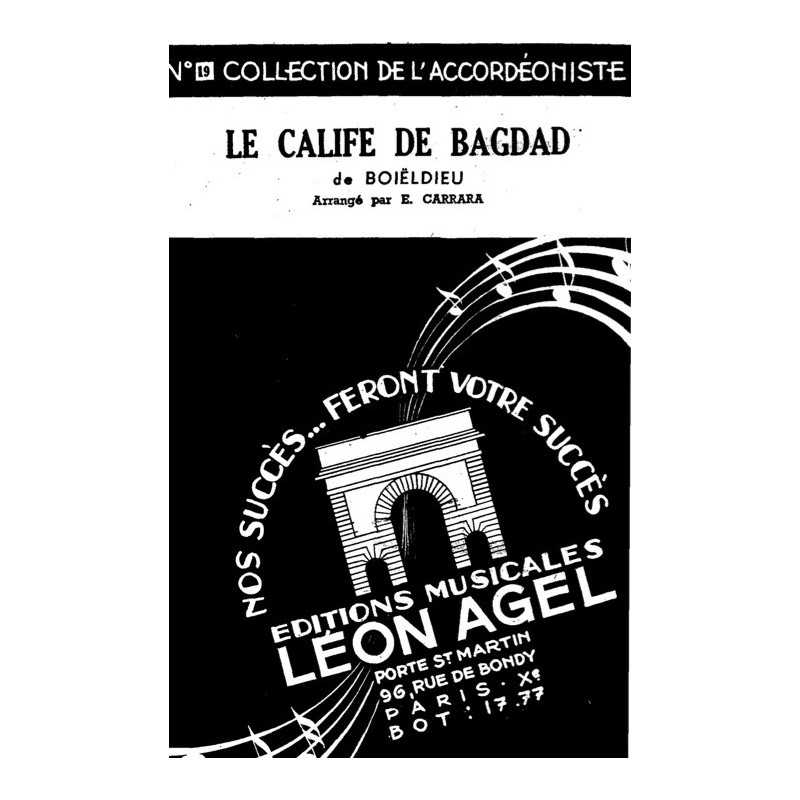 Partition LE CALIFE DE BAGDAD Émile CARRARA
