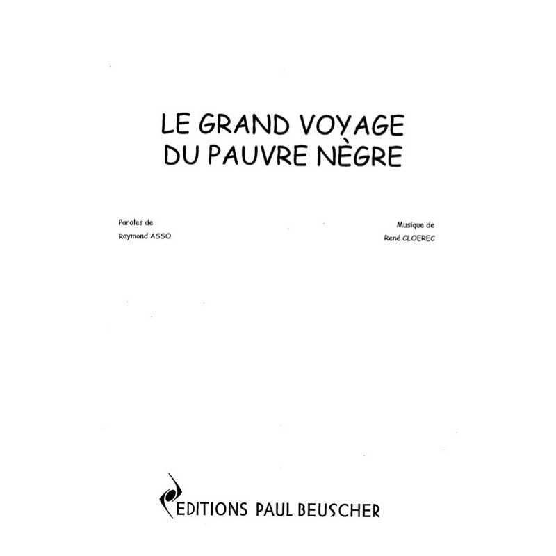 Partition LE GRAND VOYAGE DU PAUVRE NÈGRE Edith PIAF