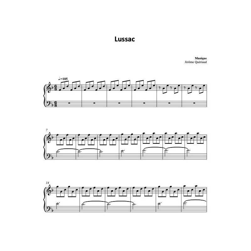 Sheet music LUSSAC Jérôme Quériaud pdf