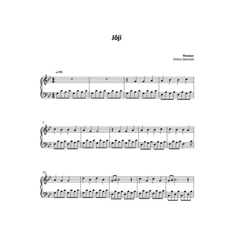 Sheet music JÔJI Jérôme Quériaud pdf