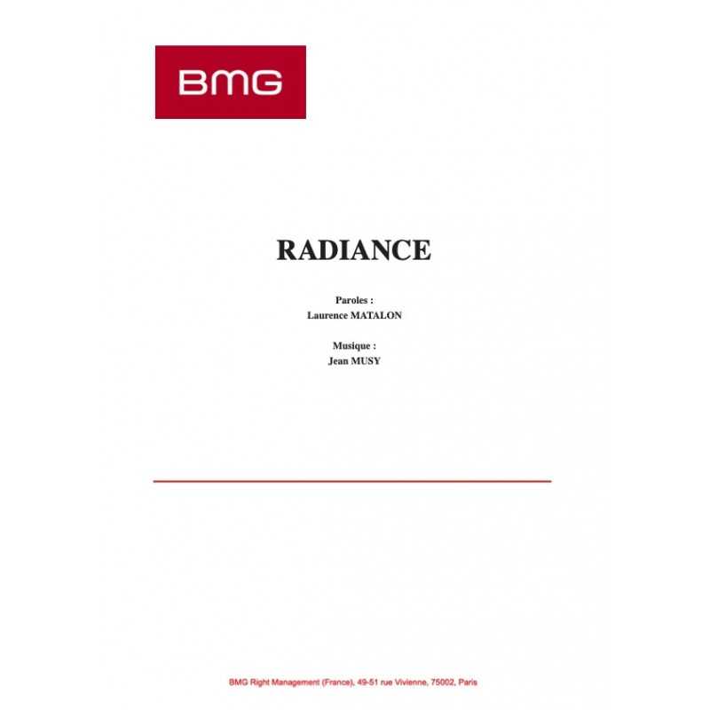 Sheet music RADIANCE Jean MUSY