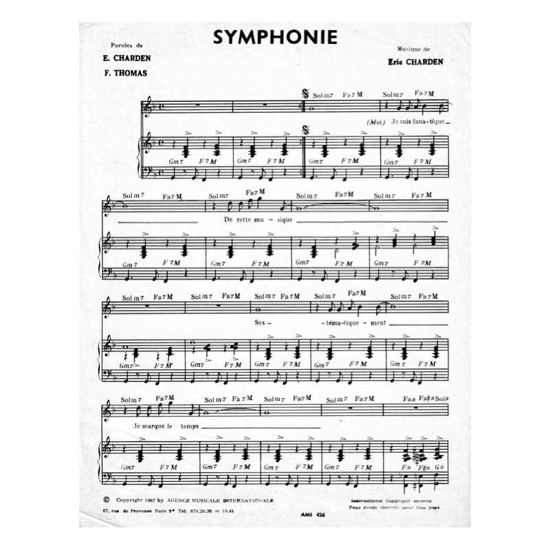 Partition SYMPHONIE F R DAVID