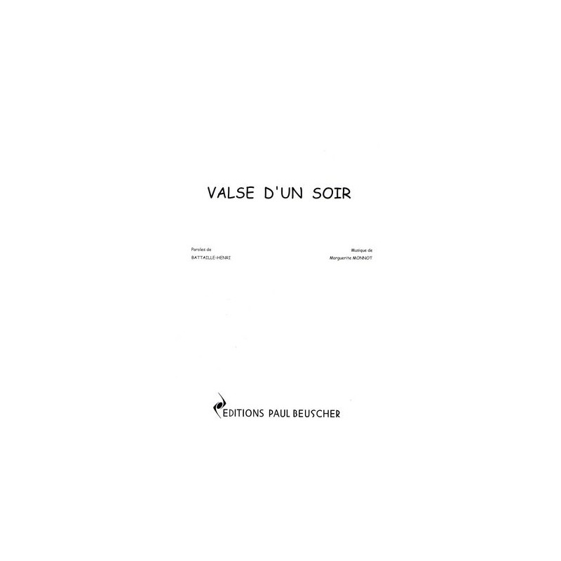 Sheet music VALSE D'UN SOIR