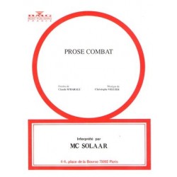 Sheet music PROSE COMBAT MC SOLAAR