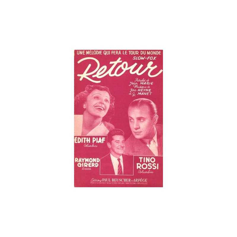 Partition RETOUR Edith PIAF