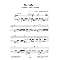 Sheet music ANDANTE CONCERTO N°21 K467 Wolfgang Amadeus Mozart