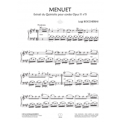 Sheet music MENUET OPUS 11 N°5 Luigi Boccherini pdf